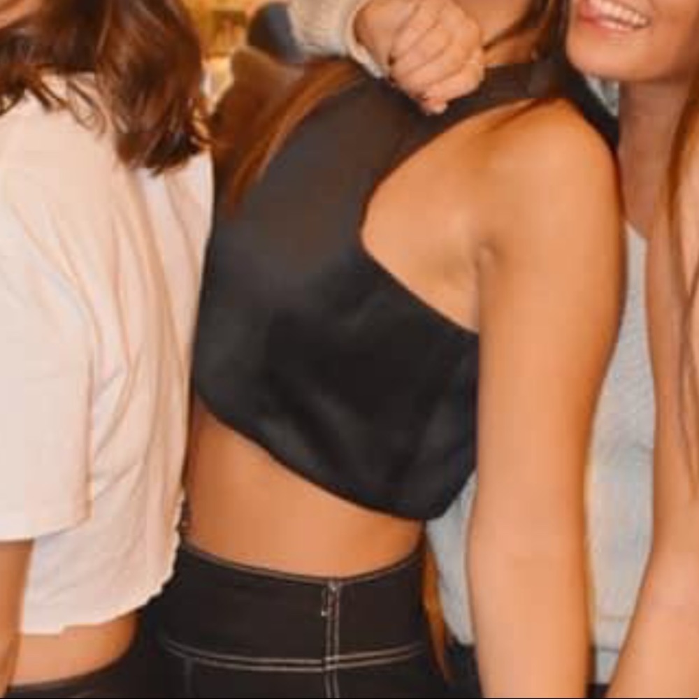 Tobi satin crop top